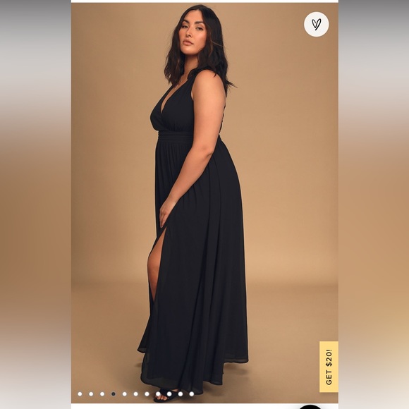 Lulu’s Thoughts of Hue formal maxi dress XL Black - Picture 2 of 5